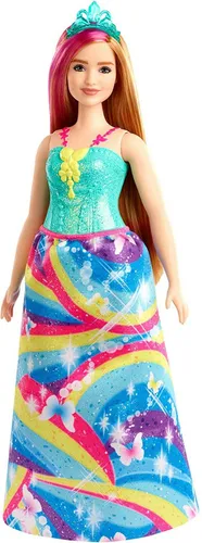 Barbie GJK16 - Dreamtopia Prinzessin Puppe rotblond und pinkfarbene Strähnen
