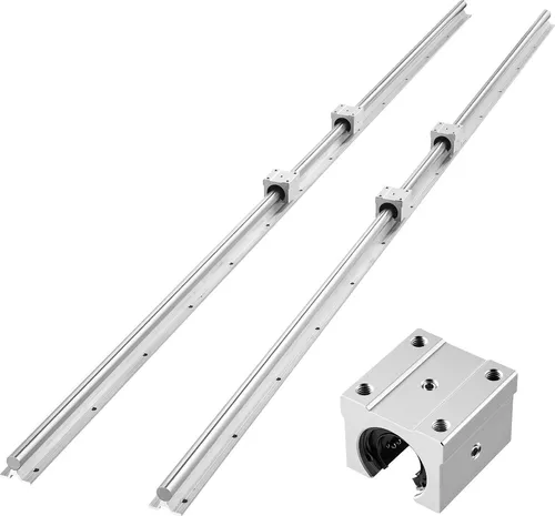 VEVOR Linearführungen SBR20 2er-Pack 2000mm mit Gleitblöcken - Hochwertige Linearschienen aus Kohlenstoffstahl für präzise Bewegungen. Ideal für Bauprojekte und Maschinenbau, mit 60 kg dynamischer Belastbarkeit. Perfekt für die professionelle Anwendung.