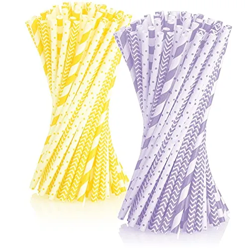 COM-FOUR® 200x Papier-Trinkhalme - Umweltfreundliche Strohhalme für Party, Geburtstag, Hochzeit und Abschlussfeier - nachhaltige Trinkröhrchen