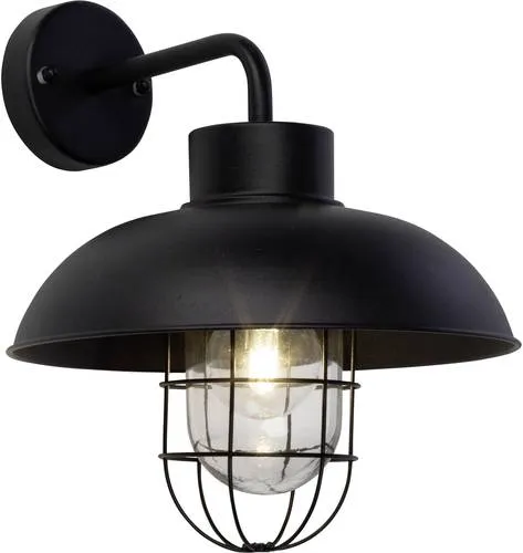 Brilliant Außen-Wandleuchte Portland - Moderne Außenwandlampe in elegantem Schwarz, dimmbar über Wanddimmer und spritzwassergeschützt (IP44) - ideal für stilvolle Akzentbeleuchtung im Outdoor-Bereich.
