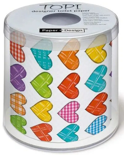 Toilettenpapier Bunte Herzen - Hochzeit, Liebe schenken - eine Rolle