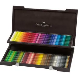 Polychromos Künstlerfarbstift 120er Holzkoffer von Faber-Castell - Schreibutensilien mit 120 hochwertigen, lichtbeständigen Farbstiften für kreative Kunstwerke – ideal für Künstler und Hobbyisten.