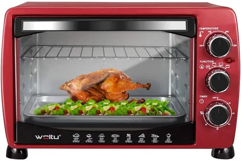 WOLTU Mini Backofen 21 L - elektrischer Miniofen mit Ober- und Unterhitze, 1280 W, ideal zum Backen, Braten und Auftauen für kleine Familien