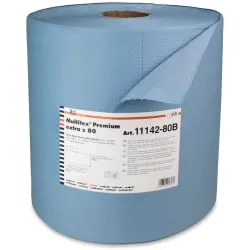 ZVG Zellstoff-Vertriebs-GmbH & Co. KG Multitex-Rolle Premium Extra z 80 Wischtücher, Extra dicke Einmal-Wischtücher, 1 Rolle = 475 Abrisse zu je 34 x 32 cm, blau 1114280B