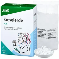 Kieselerde Pur Pulver Salus - Arzneimittel zur Stärkung von brüchigen Fingernägeln und Haaren, unterstützt die Gesundheit von innen heraus.