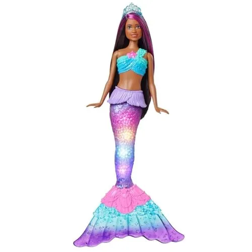 Barbie Dreamtopia Meerjungfrau mit Licht- und Soundeffekten - Puppen – Magische Barbie Meerjungfrau mit 4 leuchtenden Lichtershows für noch mehr Badespaß! Ideal für kreative Kinder ab 3 Jahren.