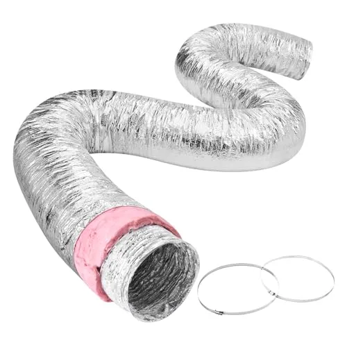 VEVOR Aluflexschlauch Ø208mm, 7620mm lang - Hochwertiger Aluflexschlauch mit 3-Schicht-Isolierung für effiziente Wärmeleitung und Geräuschdämpfung. Flexibel und einfach zu installieren, ideal für Klimaanlagen und Belüftungssysteme.