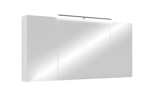 byLIVING Spiegelschrank SPREE - Matt Weiß mit LED-Beleuchtung - Spiegelschrank mit Soft-Close-Funktion und integrierter LED-Beleuchtung, inklusive praktischer Schalter- und Steckerbox. Ideal für ein modernes Bad, Maße: B 120 x H 60 x T 20 cm.