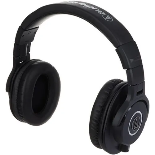 Audio-Technica M40x Professioneller Monitorkopfhörer Schwarz - Kopfhörer mit linearem Frequenzgang für präzises Abhören, drehbaren Hörmuscheln und hochwertigen Materialien für maximalen Komfort.