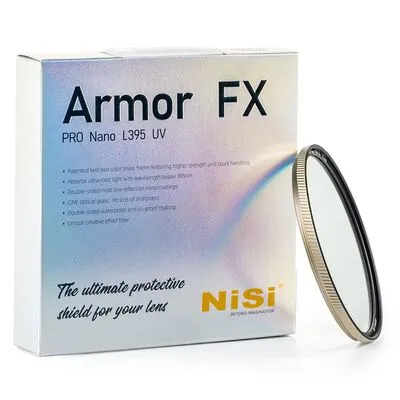 NiSi Armor FX PRO Nano L395 UV 43mm Filter - Objektivfilter mit 43mm Durchmesser, bietet hervorragenden UV-Schutz und verbessert die Bildqualität für anspruchsvolle Fotografen.