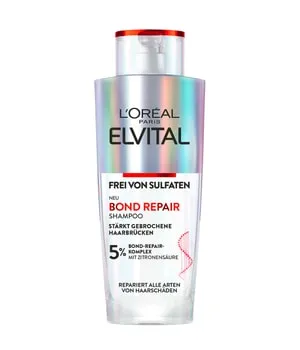 L'Oréal Paris Elvital Bond Repair Shampoo 200ml - Sulfatfreies Shampoo zur sanften Reinigung, stärkt das Haar von innen und reduziert Haarbruch. Mit Bond-Repair-Komplex für strahlenden Glanz und gesunde Haarstruktur.