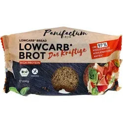 Panifactum Low Carb* Brot Das Kräftige 200g - Low Carb Brot mit weniger als 0,5 g Kohlenhydraten pro 100g, ideal für eine kohlenhydratarme Ernährung. Fertiggebacken aus Quark, Sonnenblumenkernen und Leinsaat.