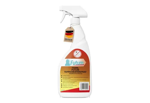 FUTUM Insektenspray für Teppichkäfer, 0.75 l, geruchsarm - FUTUM Insektenspray bietet eine effektive Lösung zur Bekämpfung von Teppichkäfern und anderen Insekten. Die biozidfreie Formel ermöglicht eine sichere Anwendung im Innen- und Außenbereich.