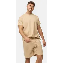 Indicode Herren Comfy Shorts & Shirt Set | Sweatshorts & T-Shirt Bundle - Zweiteiliges Set aus bequemen Shorts und T-Shirt in Irish Cream. Ideal für entspannte Tage, mit elastischem Bund für perfekten Sitz und weichem Stoff für hohen Tragekomfort.