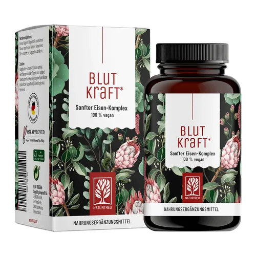 Eisen Komplex Eisentabletten Vitamin C Fenchel 120 Kapseln Blutkraft NATURTREU®