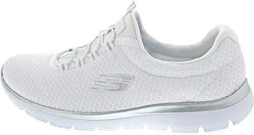 Skechers Damen Sneaker in Weiß, Gr. 43 - Sportliche Sneaker mit weichem Mesh-Obermaterial und Batikdruck. Ideal zum Hineinschlüpfen, mit stoßdämpfender Zwischensohle und gepolsterter Memory-Schaum-Einlegesohle für maximalen Komfort.