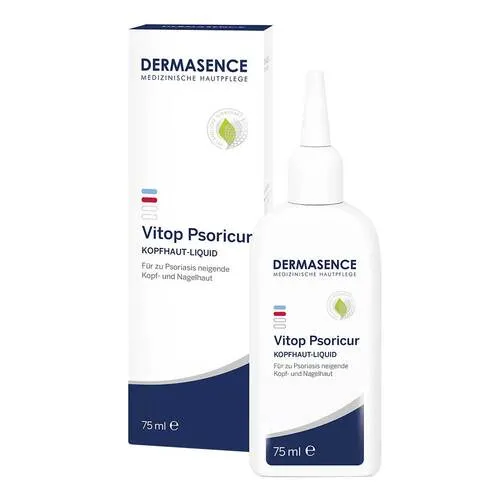 Dermasence Vitop Psoricur Kopfhaut-liquid - Arzneimittel zur Intensivpflege bei trockener, juckender Kopfhaut. Beruhigt und spendet Feuchtigkeit ohne zu fetten, ideal bei Psoriasis-Symptomen.