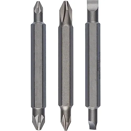 Bosch Accessories Professional 3tlg. Doppelklingen-Set für Phillips-Kreuzschlitz-, Pozidriv-Kreuzschlitz- und Längsschlitz-Schrauben (PH1, PZ1, S0,6 x 4,5; PH2, PZ2, S1,0 x 5,5)