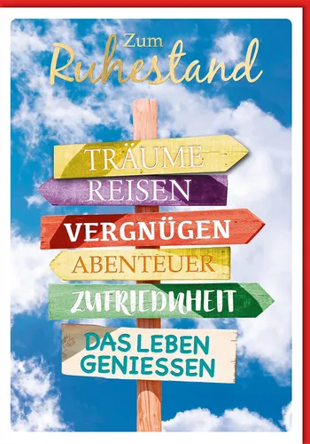 Ruhestand - A4 - Glückwunschkarte im Format 20,5 x 29,5 cm - Schilderbaum