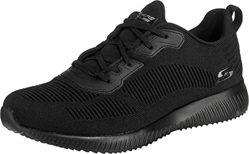 Skechers Damen BOBS Squad Tough Talk Sneaker, Black Engineered Knit, 41 EU - Damen-Sneaker aus atmungsaktivem, leichtem Material für optimalen Tragekomfort und lässigen Style.