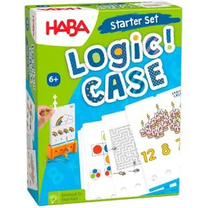 HABA Logic! CASE Starter Set 6+, Logikspiel für Kinder ab 4 Jahren - Gesellschaftsspiel für Kinder ab 6 Jahren mit 77 herausfordernden Bilderrätseln, ideal für Konzentration und logisches Denken, perfekt für Zuhause und unterwegs.