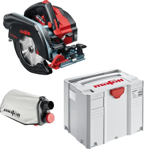 Mafell Akku-Handkreissäge K 65 18M bl PURE im T-MAX - Sägen: Kompakte Handkreissäge mit 67mm Schnitttiefe, optimaler Benutzerkomfort durch FLIPPKEIL, ideal für präzise Längsschnitte in Holz.