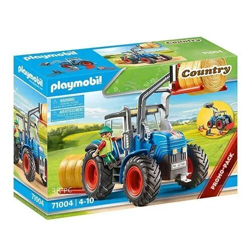 PLAYMOBIL Country 71004 Großer Traktor mit Zubehör - Spielfigur Spielsets: Robuster PLAYMOBIL Traktor mit Anhängerkupplung, austauschbaren Werkzeugen und kindgerechter Haptik für stundenlangen Spielspaß ab 4 Jahren.