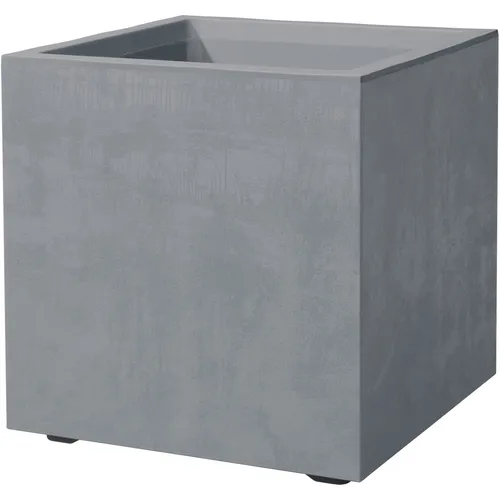 Deroma Pflanztopf Quadro Millennium 39 cm aschgrau - Garten-Zubehör, stilvoller Kunststofftopf mit Ablauflöchern für optimale Pflanzenbewässerung und modernes Design.