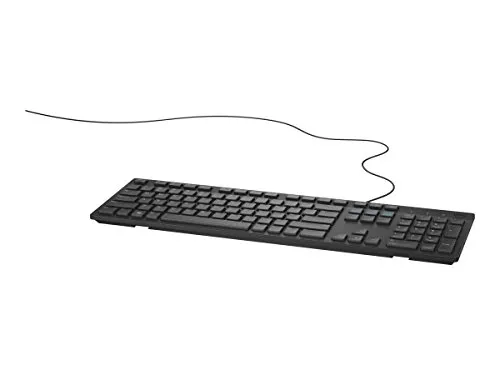 DELL Klawiatura DJ505 - Schwarz, Deutsch - Notebook Tastatur mit USB-Anschluss, ideal für Dell Chromebook 11, bietet leise Tastenanschläge und praktische Kippfüße für komfortables Tippen.