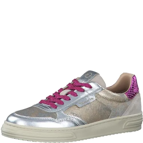Tamaris Sneaker 1-23617-42 902 - Trendiger Damen Sneaker - Damen-Sneaker mit modernem Materialmix aus Leder und Synthetik, bequemem COMFORT-Lining und herausnehmbarer Sohle für individuelle Einlagen.