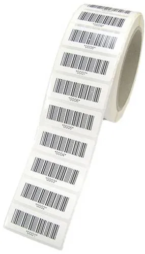 HT Instruments Barcode-Etiketten 1000Stck auf Rolle - Zubehör für effiziente Wiederholungsprüfungen und Identifikation, selbstklebende PVC-Barcodeetiketten mit fortlaufender Nummerierung (1.000 Stück), ideal für Büros und Verwaltungen.