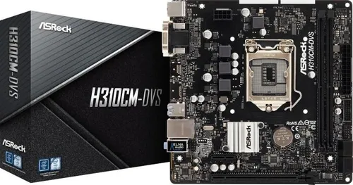 ASRock H310CM-DVS - ATX Mainboard mit Intel H310 Chipsatz, 2x DDR4 bis 32GB, ideal für leistungsstarke PCs