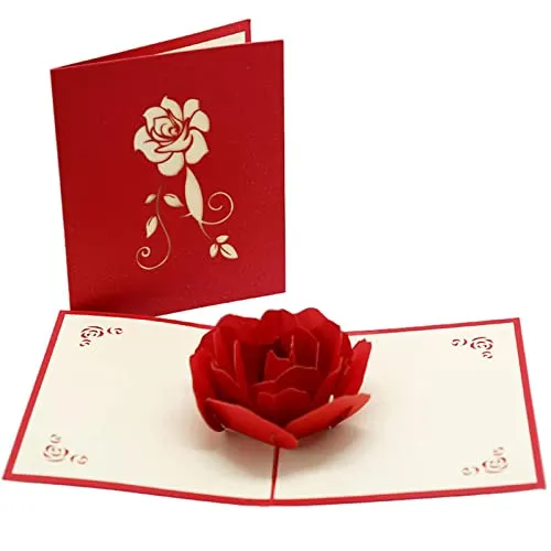 LATTCURE 3D Pop-Up-Grußkarten Geburtstag, geburtstagskarte liebe, Glückwunschkarte für frauen, Pop-Up Karte Rosa Rosen, Pop up Karte Geburtstagskarte, Wedding Card, Karte zum Valentinstag