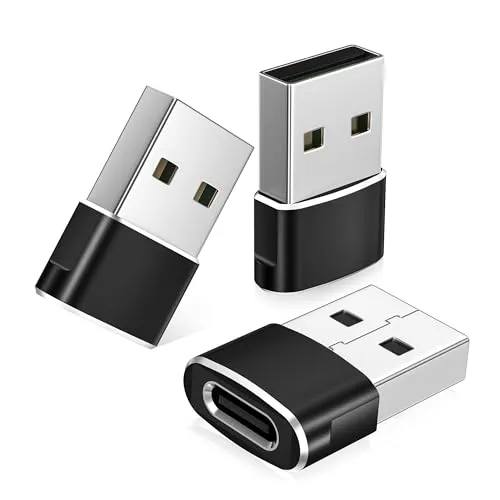 Basesailor für Apple Watch Series 12 Adapter,USB auf USB C Adapter 3 Stück | Typ C Buchse zu A Stecker Ladekabel für Galaxy A54 A35 A25 A15 A05s A34 14,S24 S23 S22 S21 Ultra FE,Z Flip Fold 6 5,iPhone 17