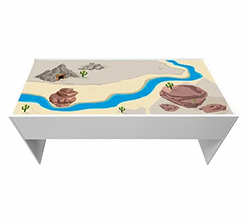STIKKIPIX Möbelfolie DSWT10 Aufkleber passend für den DUNDRA-Tisch von IKEA (Möbel nicht inklusive) (1, Cowbox & Indianer)