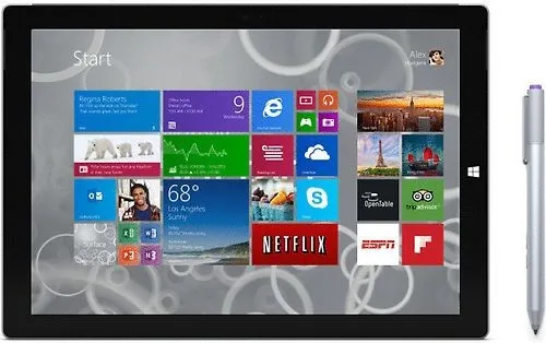Microsoft Surface Pro 3 - 12" 1,9 GHz Intel Core i5, 256GB SSD, Wi-Fi, Weiß - Tablet mit leistungsstarkem Intel Core i5 und 256GB SSD, ideal für kreative Arbeiten und unterwegs.