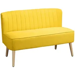 HOMCOM 2-Sitzer Loungesofa - Ein elegantes Sofa aus samtartigem Polyester mit Schaumstoffpolsterung, ideal für gemütliche Stunden im Wohnzimmer. Mit einer maximalen Belastbarkeit von 150 kg.