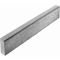 Tiefbordstein Grau 100 cm x 20 cm x 8 cm - Stabiler Tiefbordstein aus Beton für die Begrenzung von Rasen, Pflaster- und Terrassenflächen. Ideal für befahrbare Flächen und Einfahrten, mit glatter Oberfläche und gefaster Oberkante.