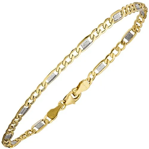 3,7mm Steg-Panzerarmband aus 333 Gold, 19cm - Armband aus 333er Gelbgold, 19cm lang, stilvolles Unisex-Design, ideal für jeden Anlass.