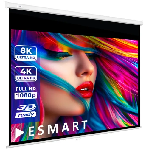 ESMART Professional MIROLO Rollo-Beamer-Leinwand 280 x 210 cm (138") 4:3 - Beamer-Leinwände, manuelle Bedienung, ideal für Decken- und Wandmontage, perfekt für professionelle Präsentationen und Heimkino.