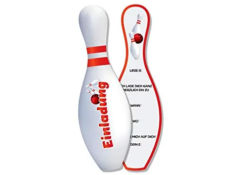 Friendly Fox Einladung Bowling, 12 Einladungskarten Bowling zum Geburtstag, Einladung Kindergeburtstag Kegel Bowling