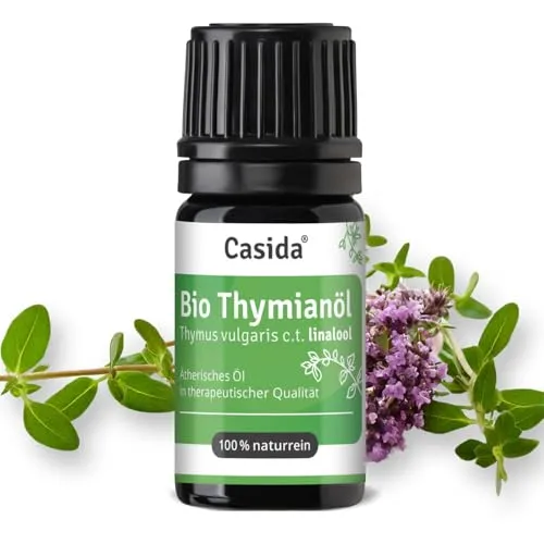 Casida Thymian Linalool - Bio-Qualität - 100% naturreines Ätherisches Öl - 5 ml - hoher Linalool Gehalt - Aromatherapie