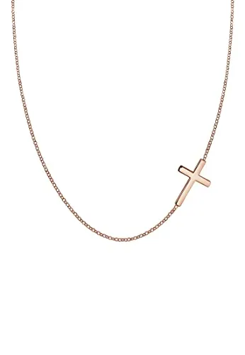 Elli Halskette Damen Kreuz Anhänger aus 925 Sterling Silber - Ketten für Damen, handgefertigte Halskette aus hochwertigem 925 Sterling Silber, ideal als stilvolles Geschenk für besondere Anlässe.