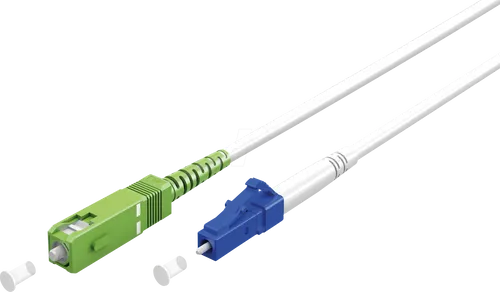 GOOBAY 59613 - Simplex LWL Patchkabel, SC-APC (8°)<>LC-UPC, weiß, 15 m