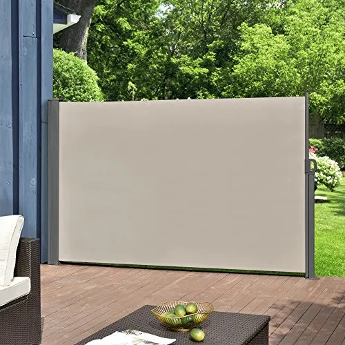 pro.tec Seitenmarkise Mulhacén 180 x 300 cm - Markise für Balkon und Terrasse, bietet Sichtschutz und Windschutz, mit robustem Metallgestell und elegantem Design für eine private Wohlfühloase im Freien.