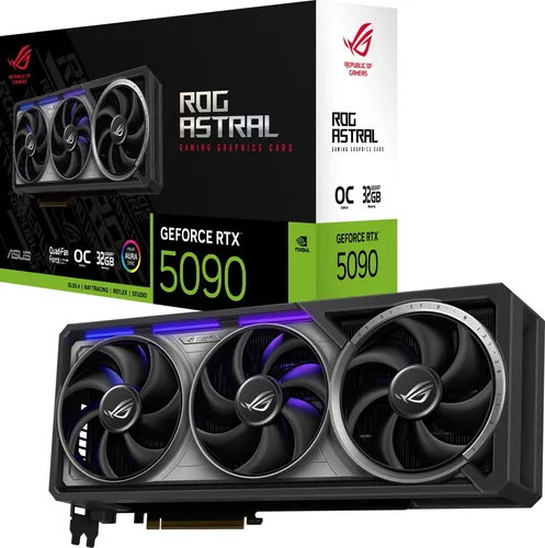 ASUS GeForce RTX 5090 ROG Astral OC - 32GB GDDR7 RAM Grafikkarte - Grafikkarte mit 32GB GDDR7 RAM, Overclocked für maximale Leistung und ASUS ROG ASTRAL Kühler für leisen Betrieb. Ideal für Gamer und Kreative.