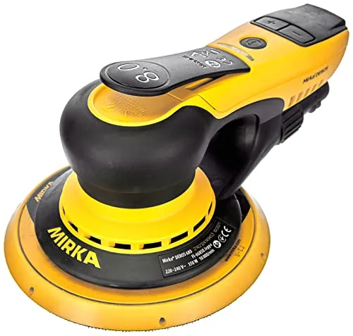 Mirka DEROS 680CV Exzenter-Schleifer - Kabelgebundene Schleifmaschine für Ø 150mm Schleifpapier mit 8,0mm Hub, ideal für schwer zugängliche Stellen und ausgestattet mit App-Anbindung zur Überwachung von Nutzung und Verschleiß.