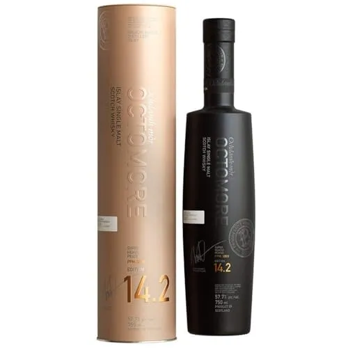 Octomore EDITION: 14.2 Super Heavily Peated Islay Single Malt 57,7% Vol. 0,7l - Whisky mit intensivem, torfigem Geschmack und edler Tinbox-Verpackung – ideal für Sammler und Genießer.