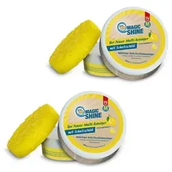 Pure100 MagicShine Allzweckreiniger - Doppelpack - Putzstein - Entfernt Eingebranntes ohne Kratzer - Reinigungsstein mit Citrus-Duft