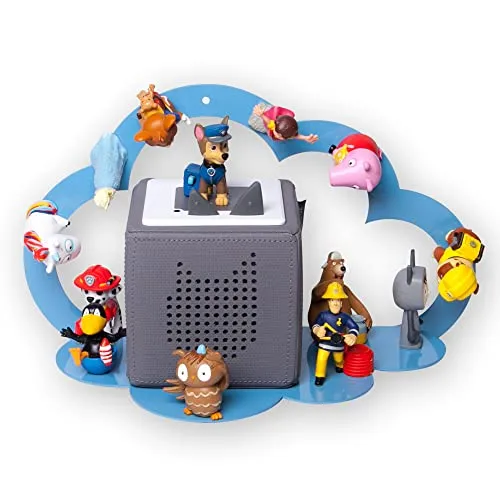 moin minis Wolke Blau für Toniebox magnetisches Regal kompatibel mit 20 Tonie Figuren und Tonie Box Wolkenregal für Kinder Hörfiguren Tonies Magnetregal Kinderzimmermöbel